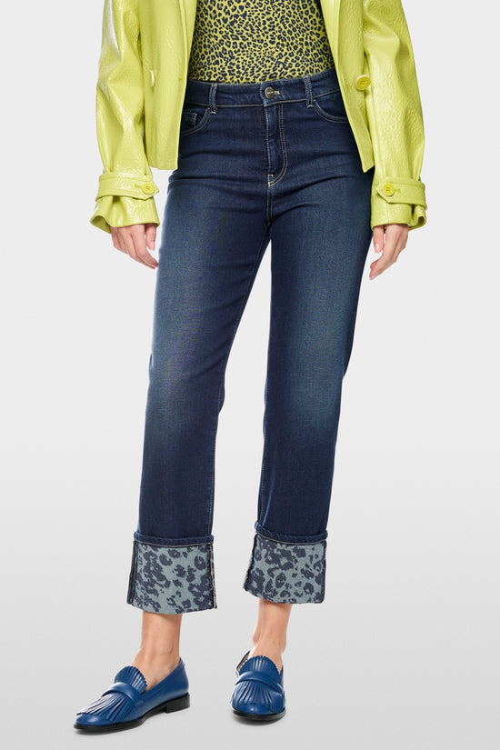 Marc Cain Indigo Straight Fit with Turn-Up Fendou Jeans