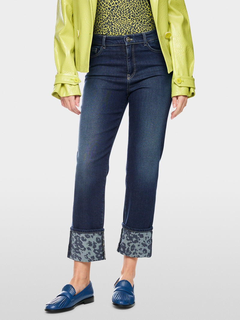 Marc Cain Indigo Straight Fit with Turn-Up Fendou Jeans