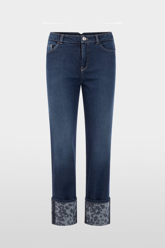 Marc Cain Indigo Straight Fit with Turn-Up Fendou Jeans