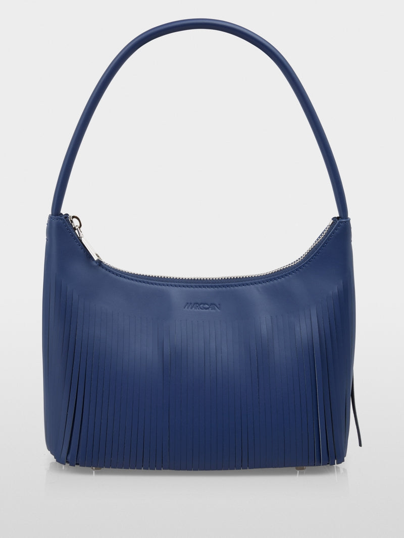 Marc Cain Midnight Blue Shoulder Bag with Fringes