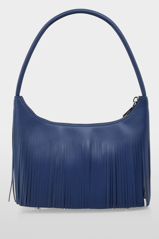 Marc Cain Midnight Blue Shoulder Bag with Fringes