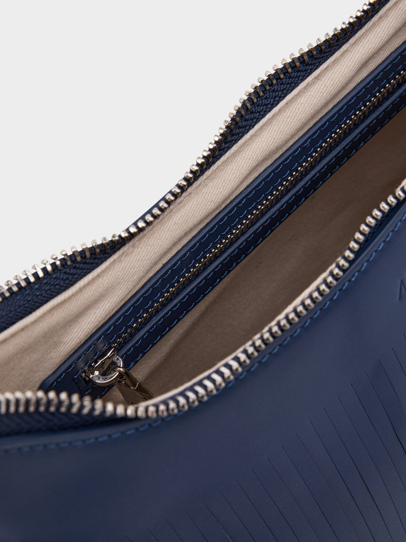 Marc Cain Midnight Blue Shoulder Bag with Fringes