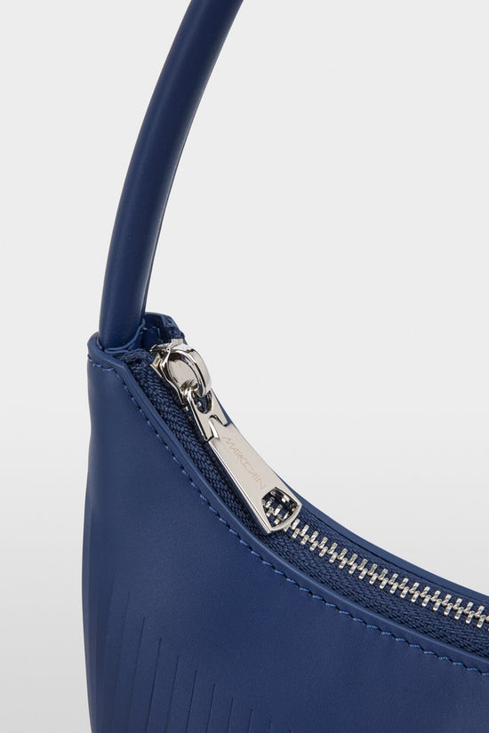 Marc Cain Midnight Blue Shoulder Bag with Fringes
