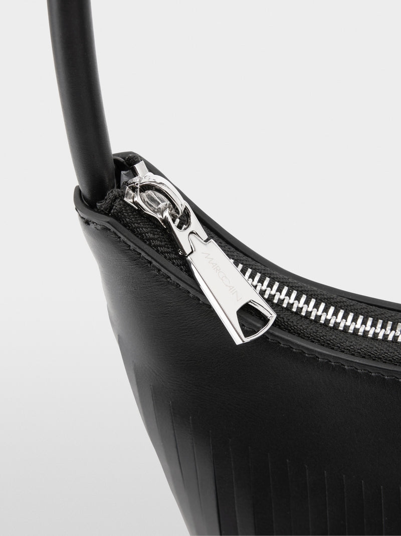 Marc Cain Black Shoulder Bag with Fringes