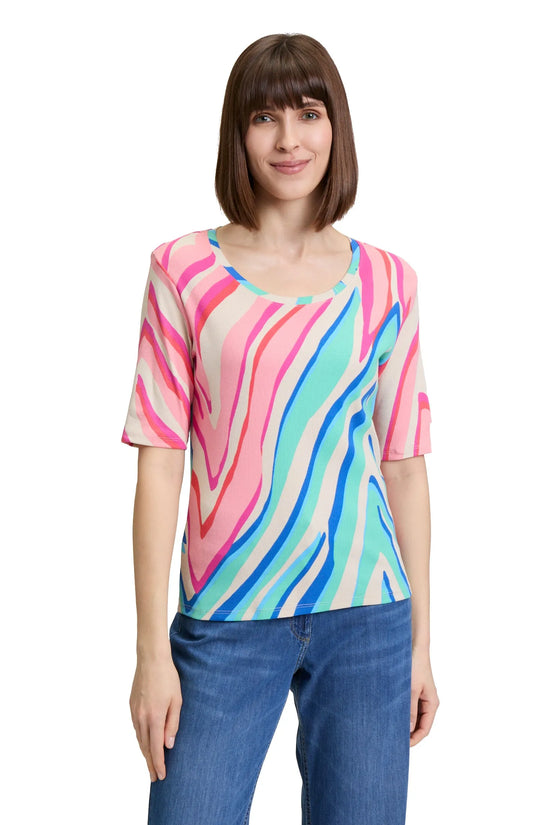 Betty Barclay short sleeve patterned t-shirt 2266 8098