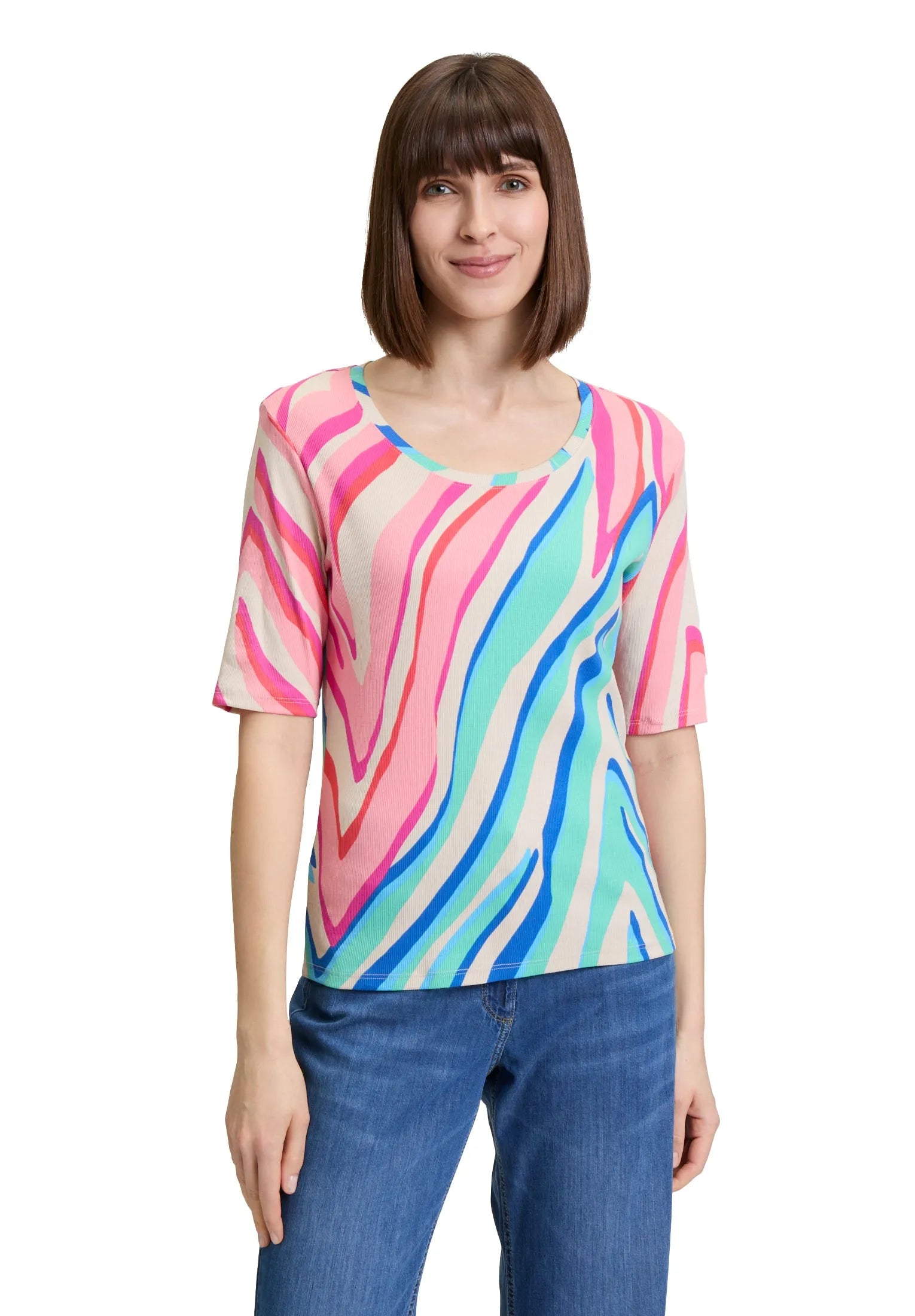 Betty Barclay short sleeve patterned t-shirt 2266 8098