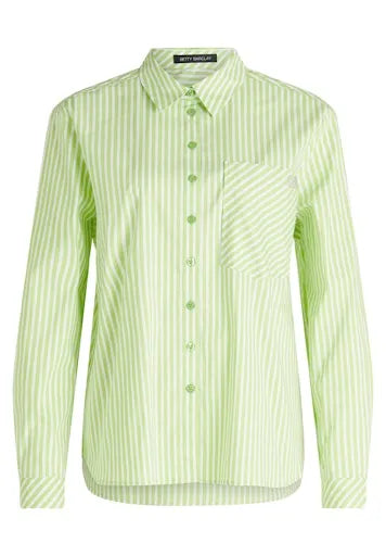 Betty Barclay green striped shirt 8816 1121