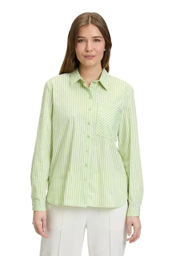 Betty Barclay green striped shirt 8816 1121