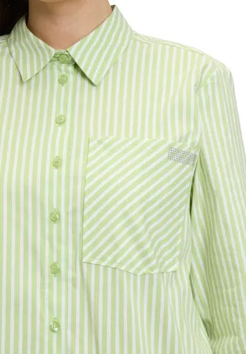 Betty Barclay green striped shirt 8816 1121