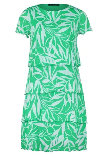 Betty Barclay green short tiered dress 1703 1255