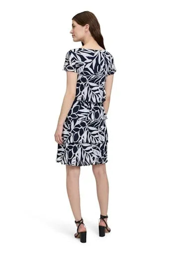 Betty Barclay blue short tiered dress 1703 1255