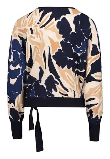 Betty Barclay print sweater with hem tie 5222 1031