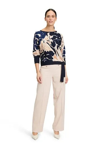 Betty Barclay print sweater with hem tie 5222 1031