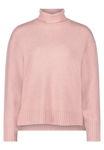Betty Barclay Ribbed Polo Neck Sweater in Mauve Melange Texture 5211 8026