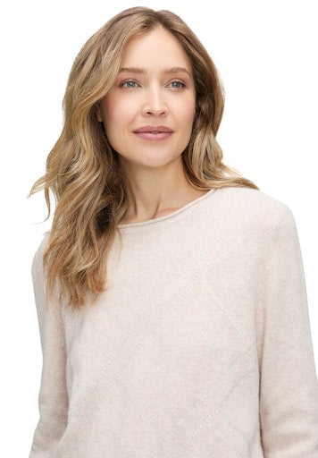 Betty Braclay beige fine knit sweater with decorative sequins 5214 8123