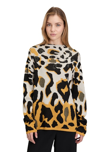 Betty Barclay leopard print stand up collar sweater 5324 1599