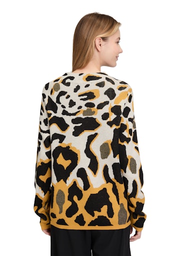 Betty Barclay leopard print stand up collar sweater 5324 1599