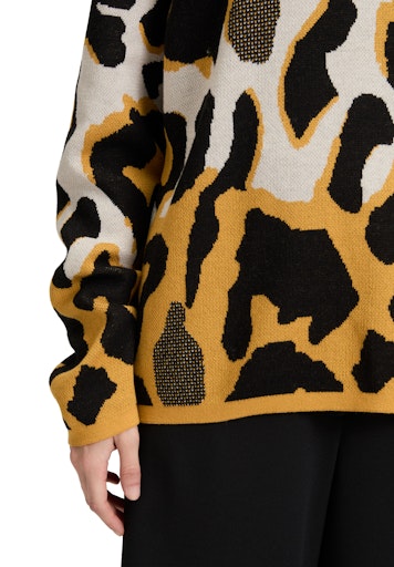 Betty Barclay leopard print stand up collar sweater 5324 1599