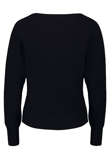 Betty Barclay Black Cotton Knit Sweater – Long Sleeve, Round Neck 5287 1513
