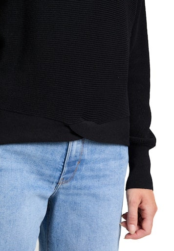 Betty Barclay Black Cotton Knit Sweater – Long Sleeve, Round Neck 5287 1513