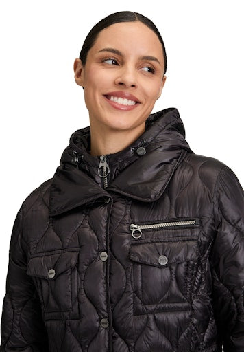Betty Barclay black outdoor jacket with detachable hood