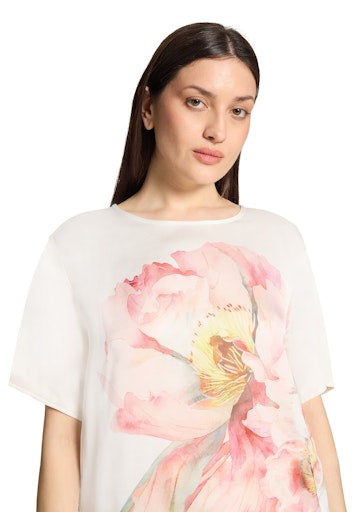 Betty Barclay Floral Print Top Figure-Skimming with Round Neck and Short Sleeve