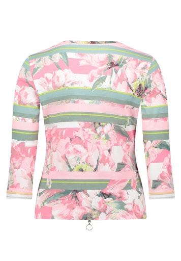 Betty Barclay Floral Print Zip Fitted Ribbed Cardigan