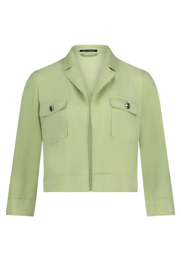 Betty Barclay Green Cropped faux suede Jacket with 3/4 Sleeve