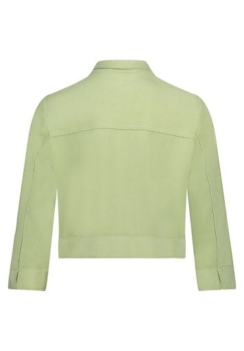 Betty Barclay Green Cropped faux suede Jacket with 3/4 Sleeve
