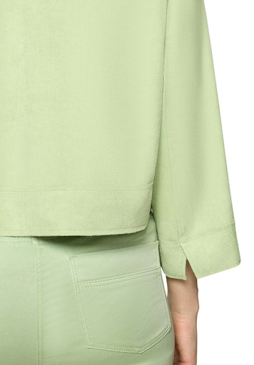 Betty Barclay Green Cropped faux suede Jacket with 3/4 Sleeve