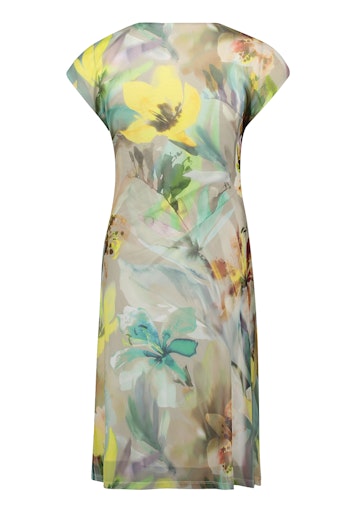 Betty Barclay Mint Floral Mesh Dress – Knee-Length, V-Neck