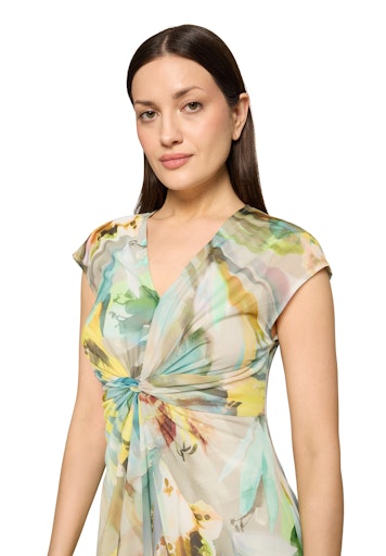 Betty Barclay Mint Floral Mesh Dress – Knee-Length, V-Neck