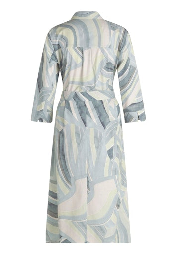 Betty Barclay Mint Print Midi Shirt Dress – Flared Fit, 3/4 Sleeves, Button-Front 18471917