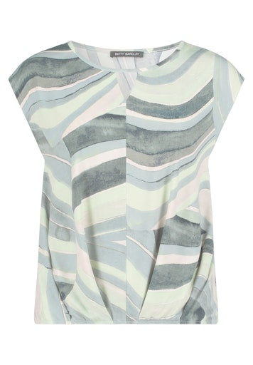 Betty Barclay Mint Graphic Print Top with Cap Sleeve 