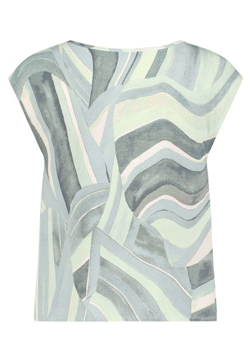 Betty Barclay Mint Graphic Print Top with Cap Sleeve 