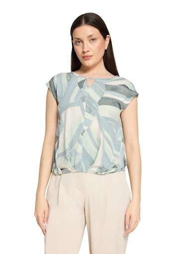 Betty Barclay Mint Graphic Print Top with Cap Sleeve 