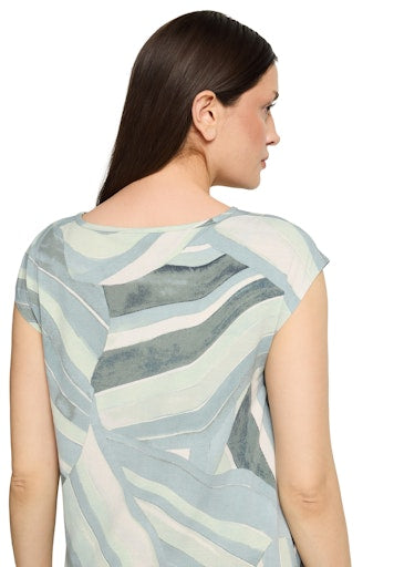 Betty Barclay Mint Graphic Print Top with Cap Sleeve 