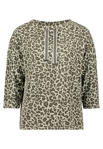 Betty Barclay Khaki Animal Print Sweatshirt