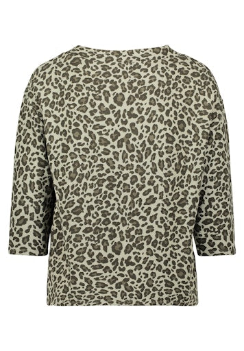 Betty Barclay Khaki Animal Print Sweatshirt