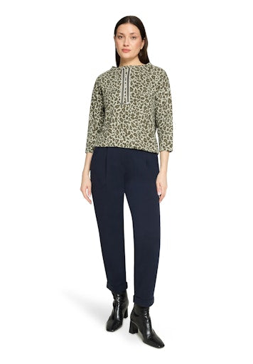Betty Barclay Khaki Animal Print Sweatshirt