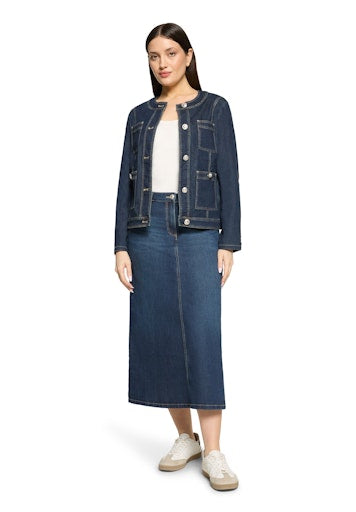 Betty Barclay Dark Denim Midi Five Pocket Skirt