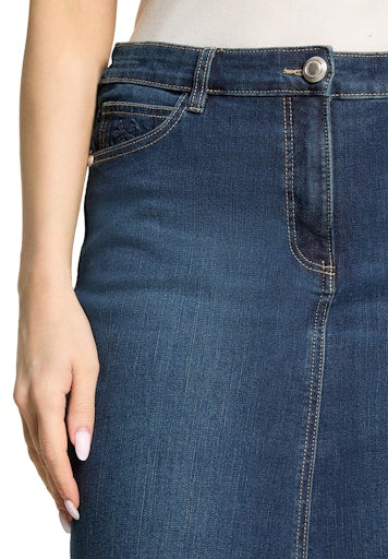 Betty Barclay Dark Denim Midi Five Pocket Skirt
