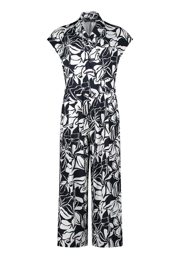 Betty Barclay Blue & White Floral Jumpsuit – 7/8 Length