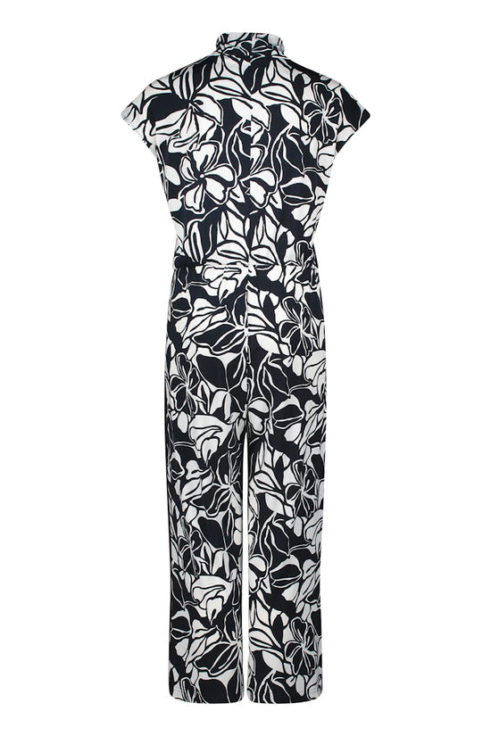 Betty Barclay Blue & White Floral Jumpsuit – 7/8 Length