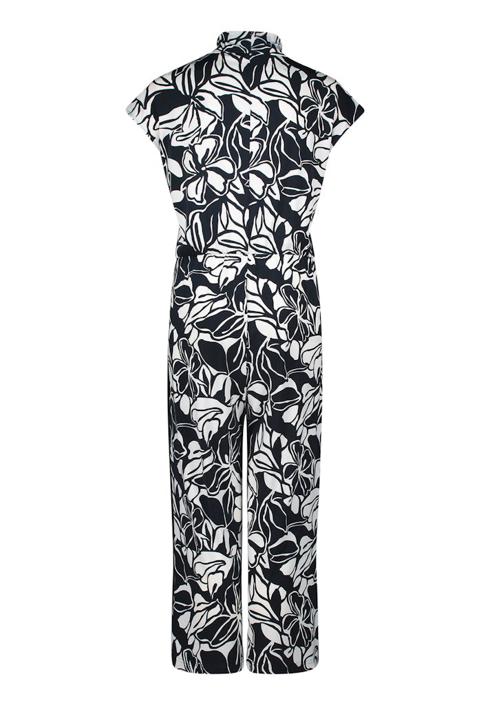 Betty Barclay Blue & White Floral Jumpsuit – 7/8 Length