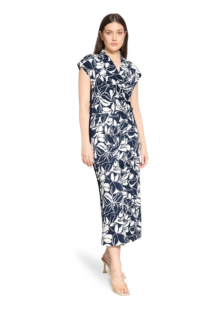 Betty Barclay Blue & White Floral Jumpsuit – 7/8 Length