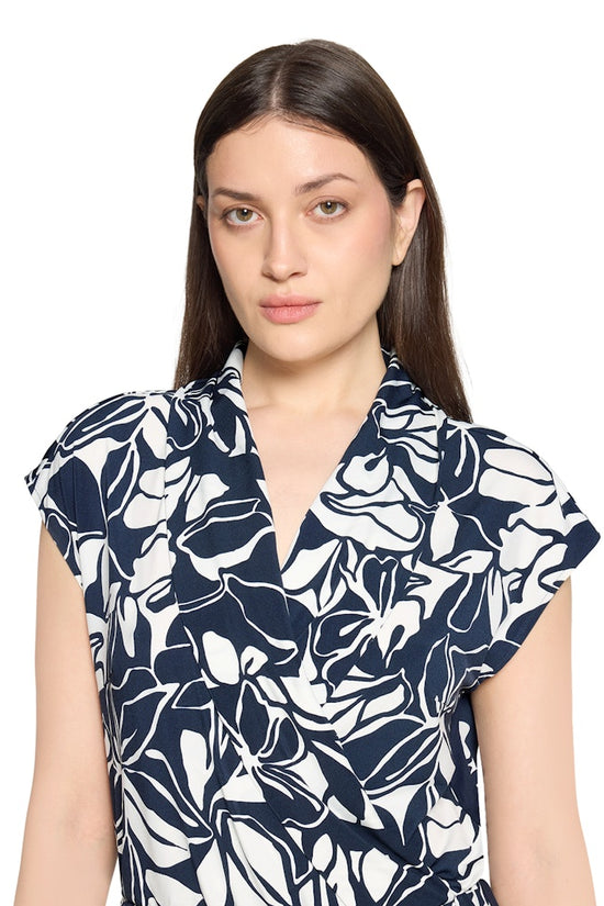 Betty Barclay Blue & White Floral Jumpsuit – 7/8 Length