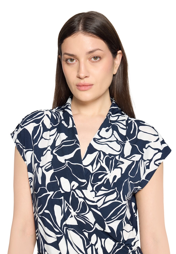 Betty Barclay Blue & White Floral Jumpsuit – 7/8 Length
