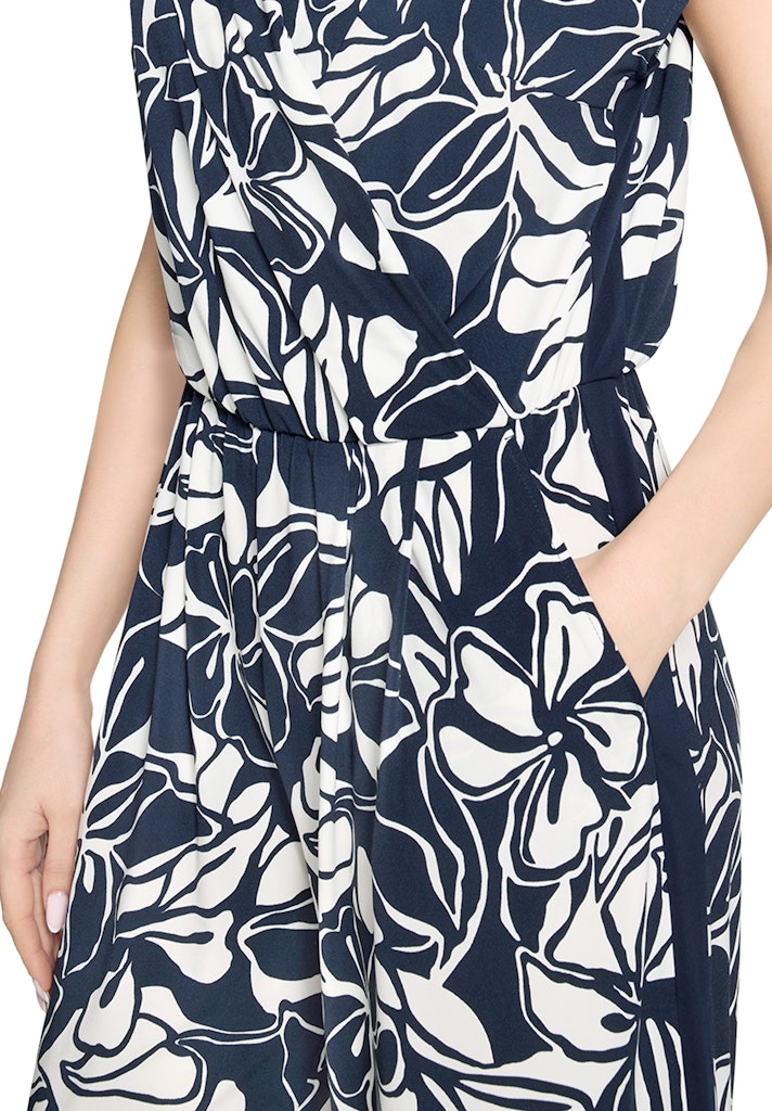 Betty Barclay Blue & White Floral Jumpsuit – 7/8 Length