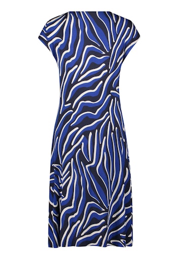 Betty Barclay Blue Animal Print V Neck Short Sleeve Mini Dress